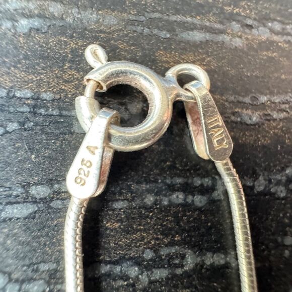 Vintage Genuine Cognac Baltic Amber Pendant, Sterling Silver Frame 18in Necklace - Picture 10 of 14